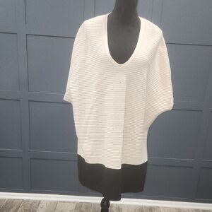 Escada Cream and Black Knit Sweater with small Sequin Size XL